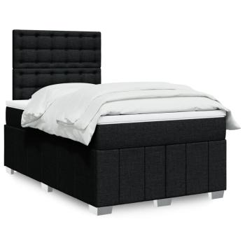 ARDEBO.de - Boxspringbett mit Matratze Schwarz 120x190 cm Stoff