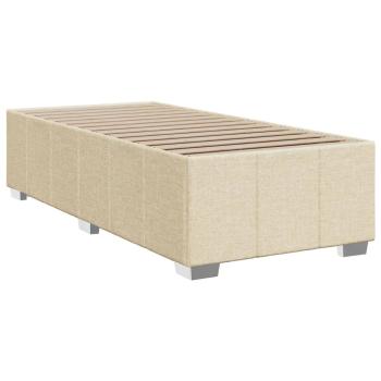 Bettgestell ohne Matratze Creme 90x200 cm Stoff