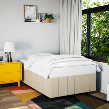 ARDEBO.de - Bettgestell ohne Matratze Creme 120x190 cm Stoff