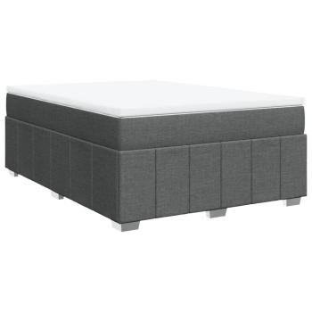 Boxspringbett mit Matratze Dunkelgrau 140x190 cm Stoff