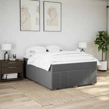 Boxspringbett mit Matratze Dunkelgrau 140x190 cm Stoff