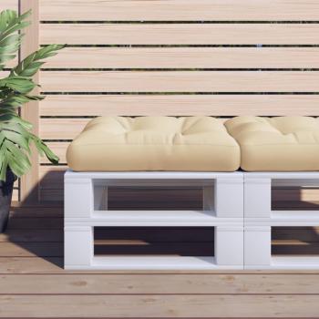 ARDEBO.de - Palettenkissen Beige 58x58x10 cm Stoff