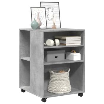 Beistelltisch mit Rollen Betongrau 55x60x78 cm Holzwerkstoff
