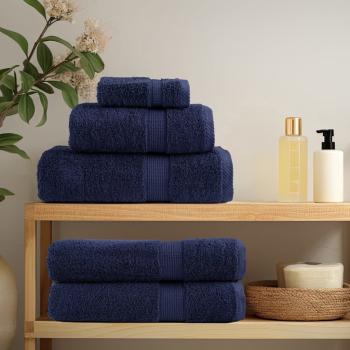 ARDEBO.de - 12 tlg. Premium-Handtuch-Set SOLUND Marineblau 600 g/m²