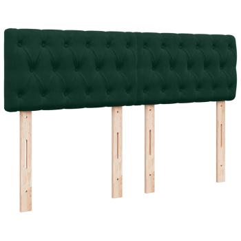 Boxspringbett mit Matratze Dunkelgrün 160x200 cm Samt