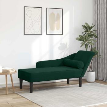ARDEBO.de - Chaiselongue mit Kissen Dunkelgrün Samt