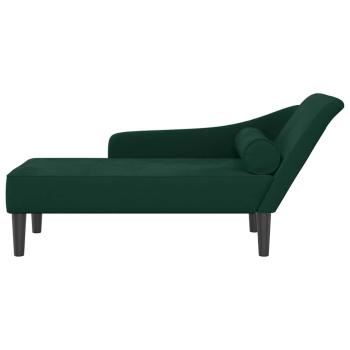 Chaiselongue mit Kissen Dunkelgrün Samt