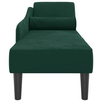 Chaiselongue mit Kissen Dunkelgrün Samt