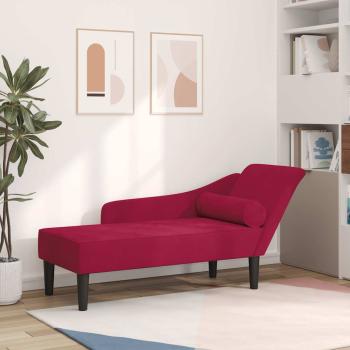 ARDEBO.de - Chaiselongue mit Kissen Weinrot Samt