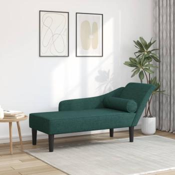 ARDEBO.de - Chaiselongue mit Kissen Dunkelgrün Stoff