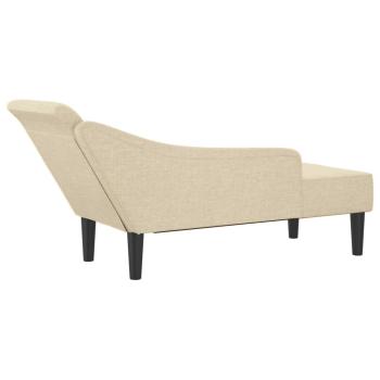 Chaiselongue mit Kissen Creme Stoff