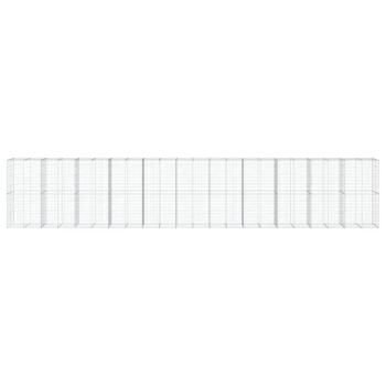 Gabione mit Deckel 1100x100x200 cm Verzinktes Eisen
