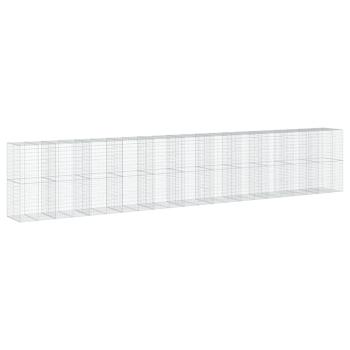 Gabione mit Deckel 1100x100x200 cm Verzinktes Eisen