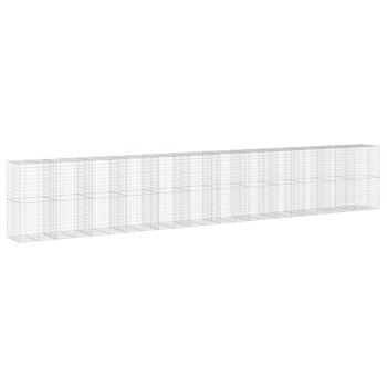 Gabione mit Deckel 1200x100x200 cm Verzinktes Eisen