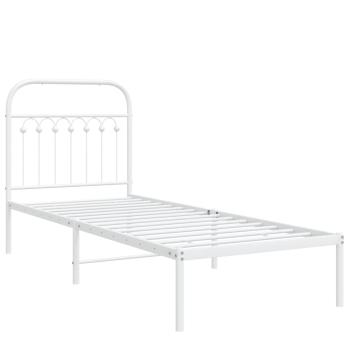 Metallbett ohne Matratze mit Kopfteil Weiß 75x190 cm