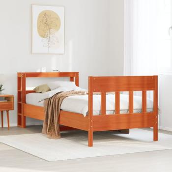 ARDEBO.de - Massivholzbett ohne Matratze Wachsbraun 75x190 cm Kiefernholz