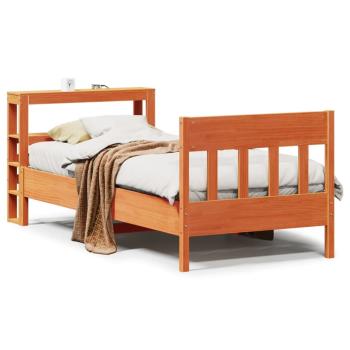 Massivholzbett ohne Matratze Wachsbraun 75x190 cm Kiefernholz