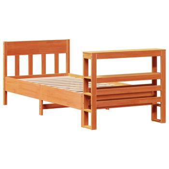 Massivholzbett ohne Matratze Wachsbraun 75x190 cm Kiefernholz