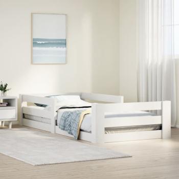 ARDEBO.de - Massivholzbett ohne Matratze Weiß 70x140 cm Kiefernholz