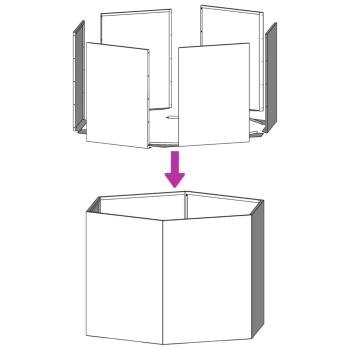 Pflanzkübel Weiß Sechseckig 138x120x45 Stahl