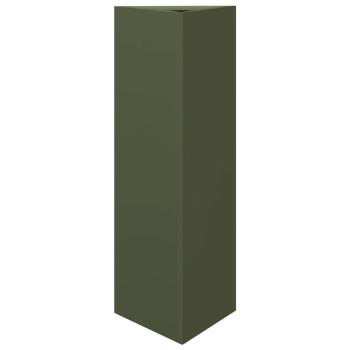 Pflanzkübel Olivgrün Dreieckig 30x26x75 cm Stahl