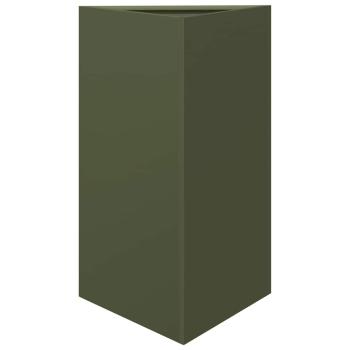Pflanzkübel Olivgrün Dreieckig 50x43x75 cm Stahl