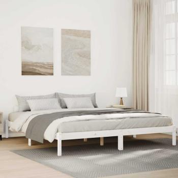 ARDEBO.de - Massivholzbett Extra Lang ohne Matratze Weiß 180x220 Kieferholz