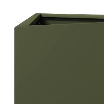 Pflanzkübel Olivgrün Dreieckig 40x34,5x75 cm Stahl