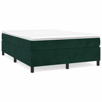 Boxspringbett mit Matratze Dunkelgrün 140x200 cm Samt