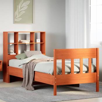 ARDEBO.de - Massivholzbett ohne Matratze Wachsbraun 75x190 cm Kiefernholz