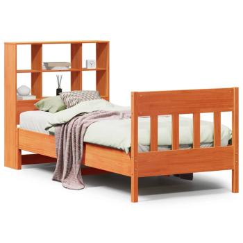 Massivholzbett ohne Matratze Wachsbraun 75x190 cm Kiefernholz