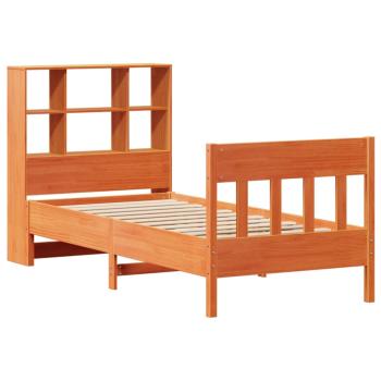 Massivholzbett ohne Matratze Wachsbraun 75x190 cm Kiefernholz