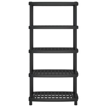 Lagerregal 5 B?den Schwarz 93,5x45,5x194,5 cm PP