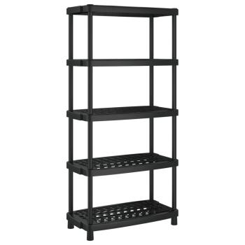 Lagerregal 5 B?den Schwarz 93,5x45,5x194,5 cm PP