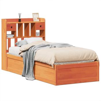 Massivholzbett ohne Matratze Wachsbraun 75x190 cm Kiefernholz