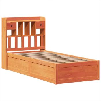 Massivholzbett ohne Matratze Wachsbraun 75x190 cm Kiefernholz