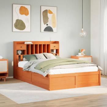 ARDEBO.de - Massivholzbett ohne Matratze Wachsbraun 160x200 Kiefernholz