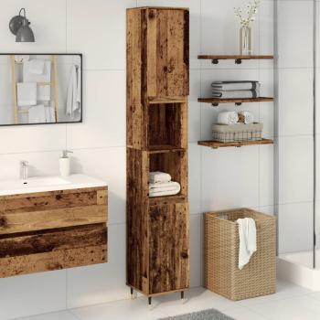 ARDEBO.de - Badschrank Altholz-Optik 30x30x190 cm Holzwerkstoff