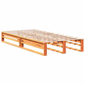 Massivholzbett mit Regal ohne Matratze Wachsbraun 100x200 cm