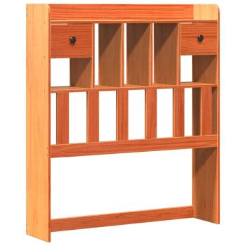 Massivholzbett mit Regal ohne Matratze Wachsbraun 100x200 cm
