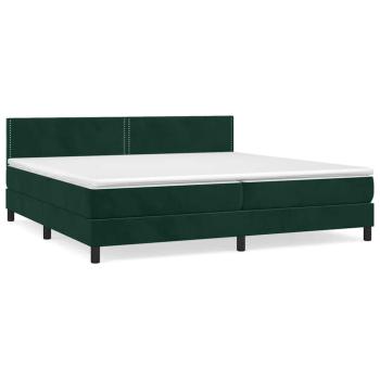 Boxspringbett mit Matratze Dunkelgrün 200x200 cm Samt