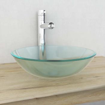 ARDEBO.de - Waschbecken Hartglas 42 cm Mattiert