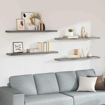ARDEBO.de - Schwebende Wandregale 4 Stk. Grau 120x23,5x3,8 cm MDF