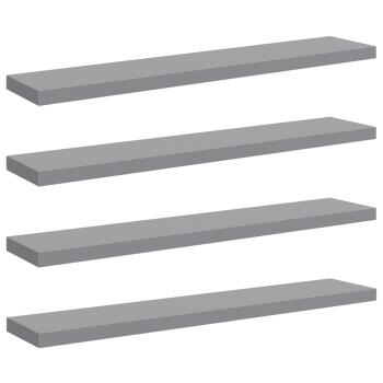 Schwebende Wandregale 4 Stk. Grau 120x23,5x3,8 cm MDF