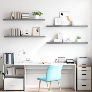 Schwebende Wandregale 4 Stk. Grau 120x23,5x3,8 cm MDF