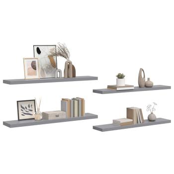 Schwebende Wandregale 4 Stk. Grau 120x23,5x3,8 cm MDF