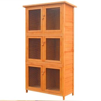 ARDEBO.de - Kleintier-/Kaninchenstall 6 Boxen Holz