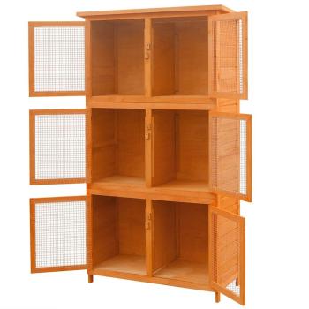 Kleintier-/Kaninchenstall 6 Boxen Holz