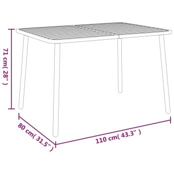 Gartentisch Anthrazit 110x80x71 cm Stahl