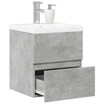 ARDEBO.de - 2-tlg. Badmöbel-Set Betongrau Holzwerkstoff
